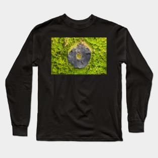 Round lake with island in the middle among forest Long Sleeve T-Shirt